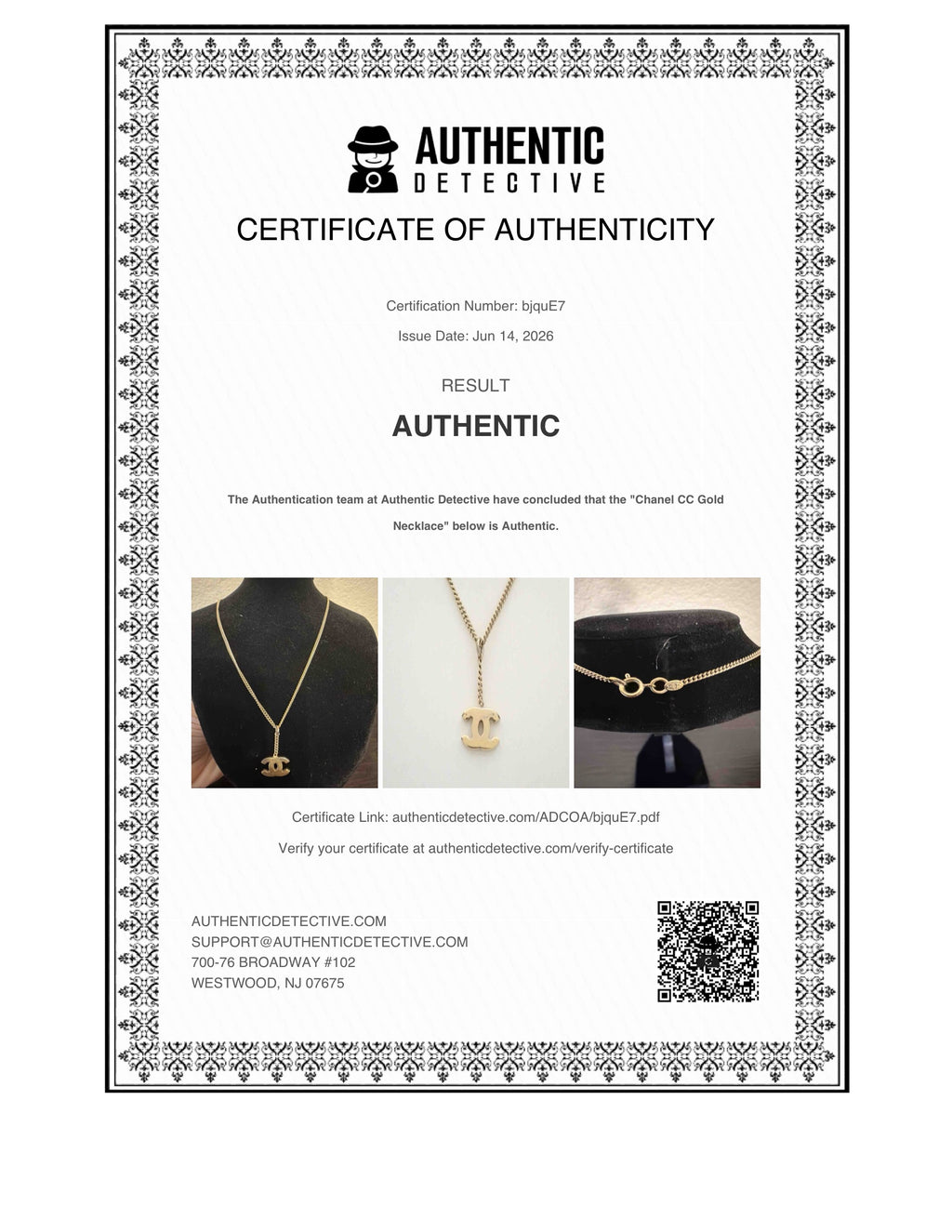 Chanel CC Gold Necklace 22cm