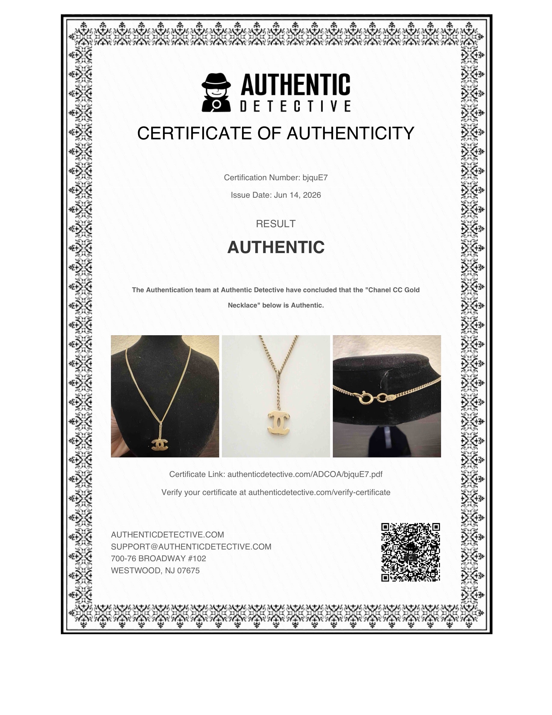 Chanel CC Gold Necklace 22cm