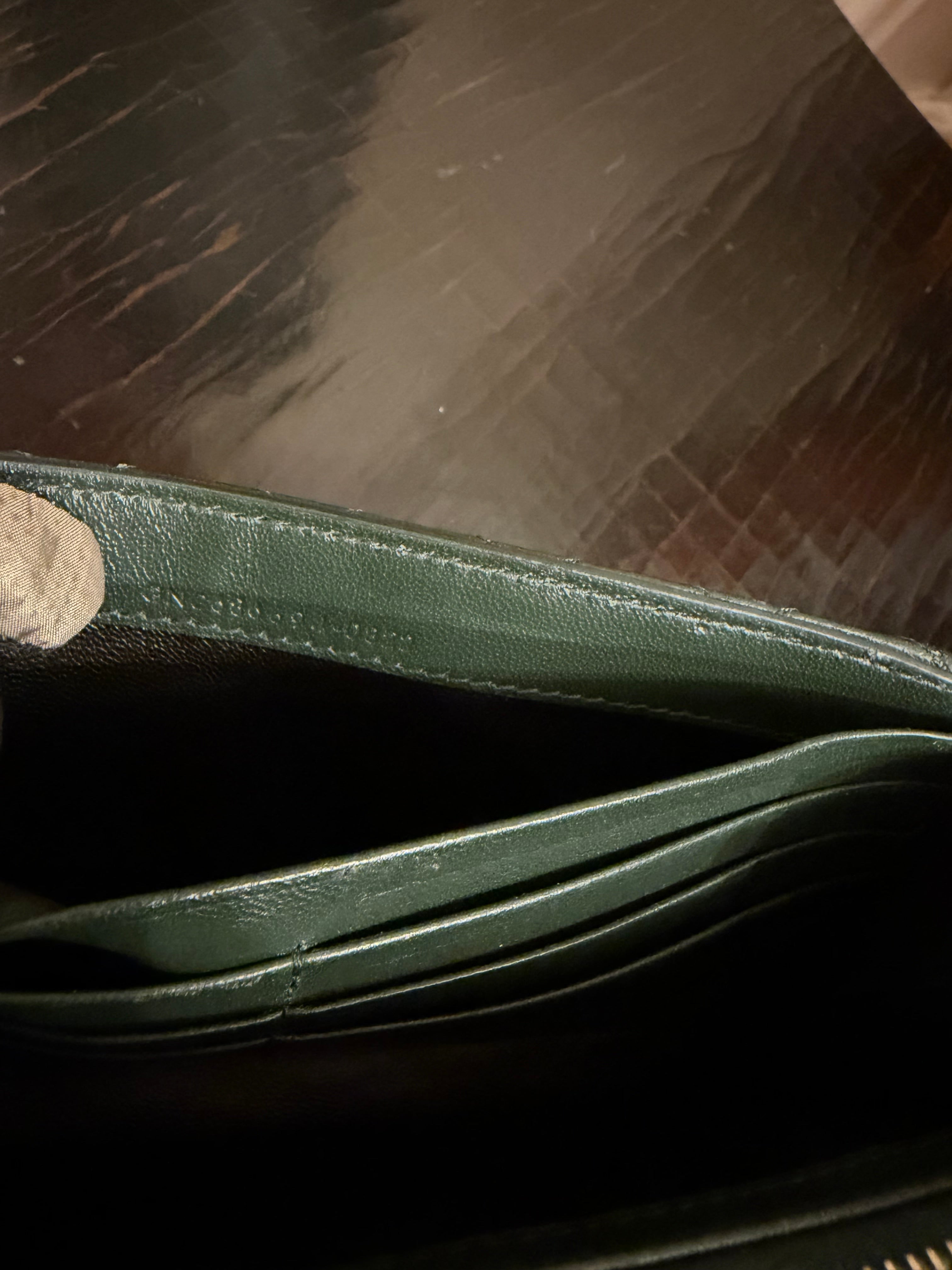 YSL Saint Laurent Gaby Dark Green Wallet