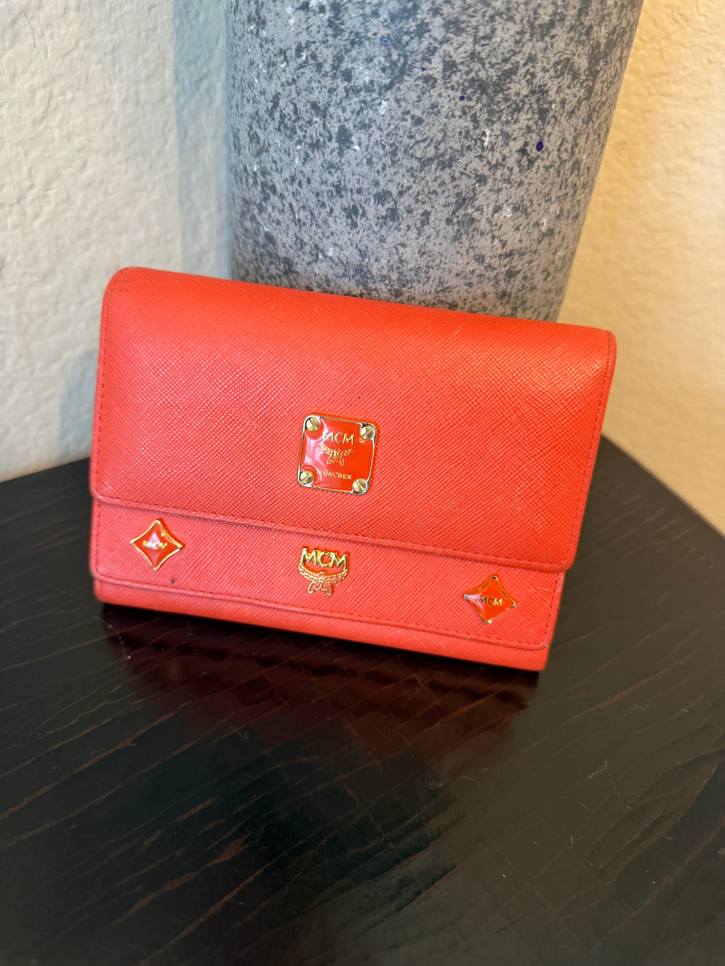 MCM Compact Wallet Coral