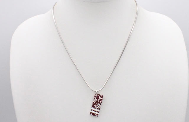 Christian Dior Trotter Necklace Burgandy