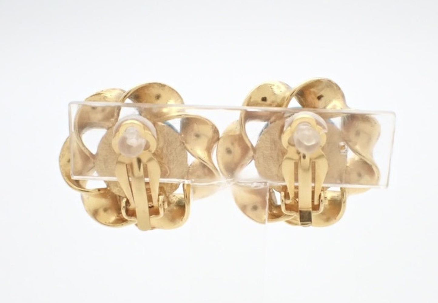 Chanel Teal Clip On Earrings