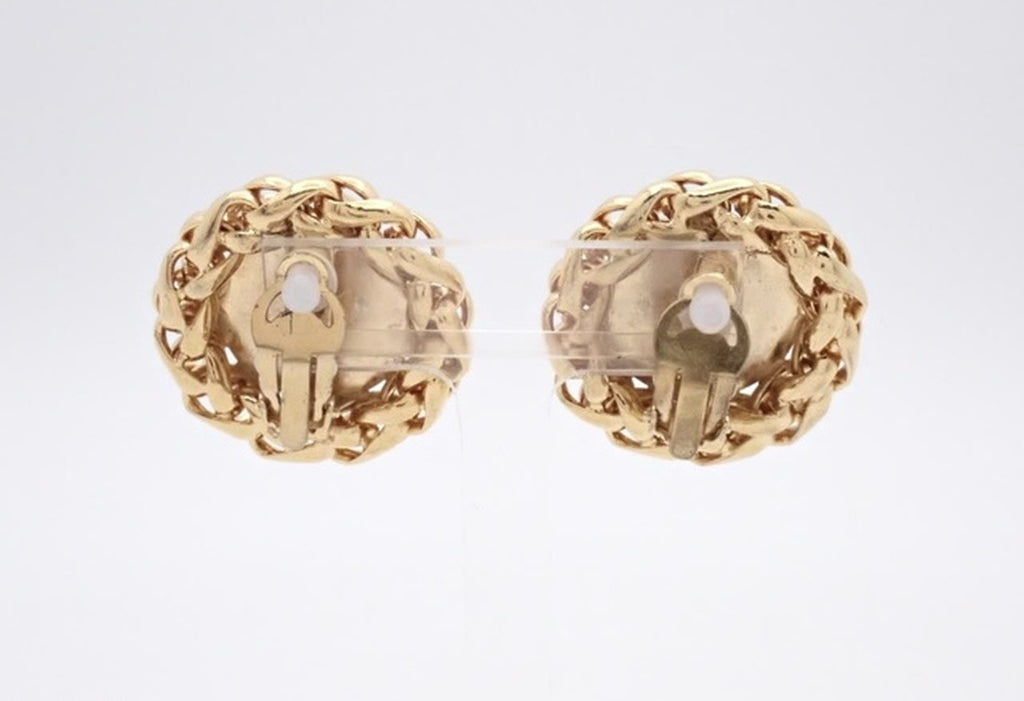 Chanel Gold Rice Clip On Earrings