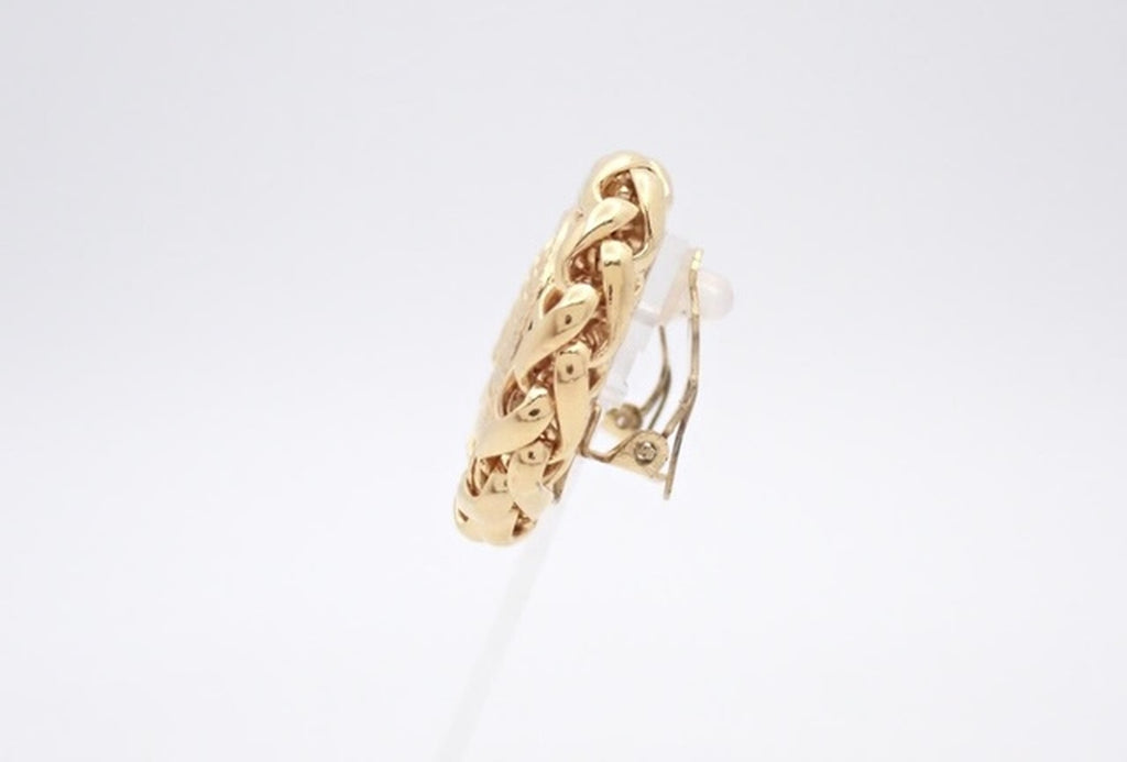 Chanel Gold Rice Clip On Earrings