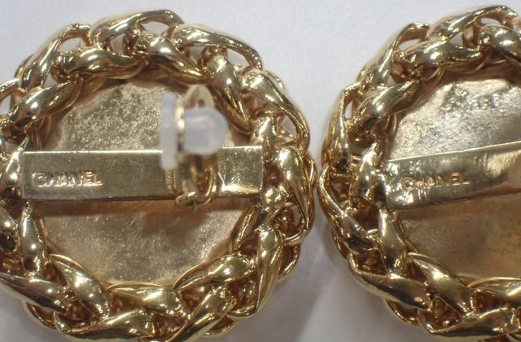 Chanel Gold Rice Clip On Earrings